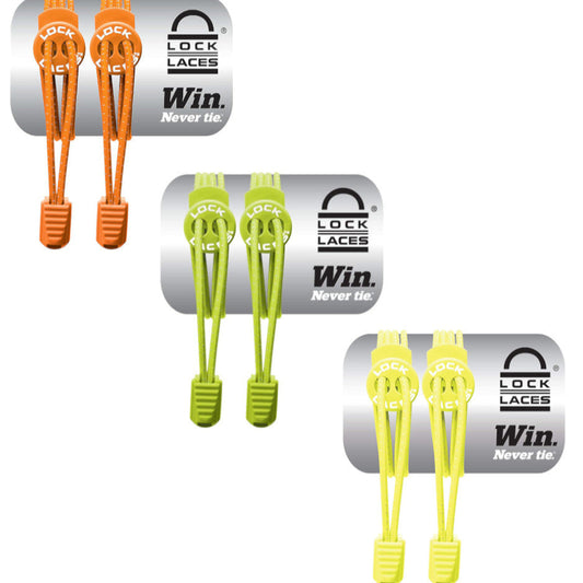 Lock Laces - 3 Pack - Naranja, Verde y Amarillo