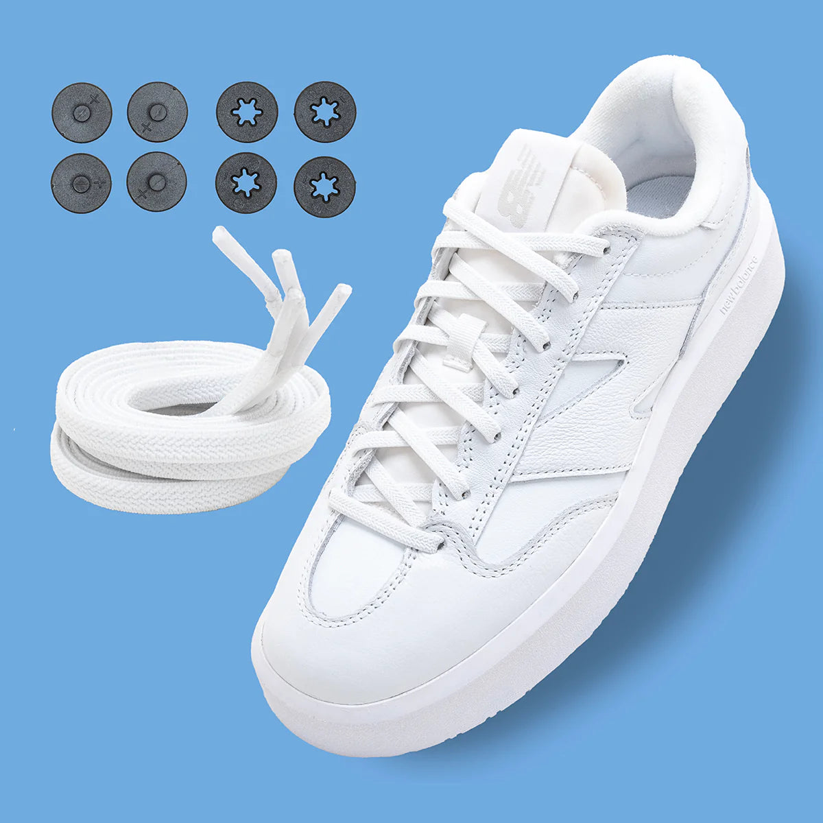 Lock Laces Flat - Blanco